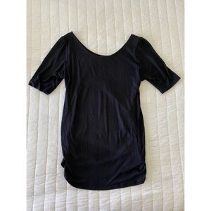 Maternity Ribbed Scoop Round Neck Top